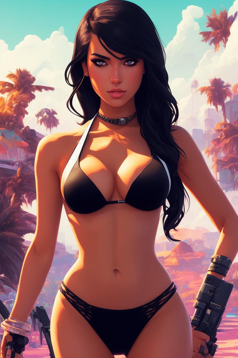 Vacant Fly Black Color Bikini White Girl