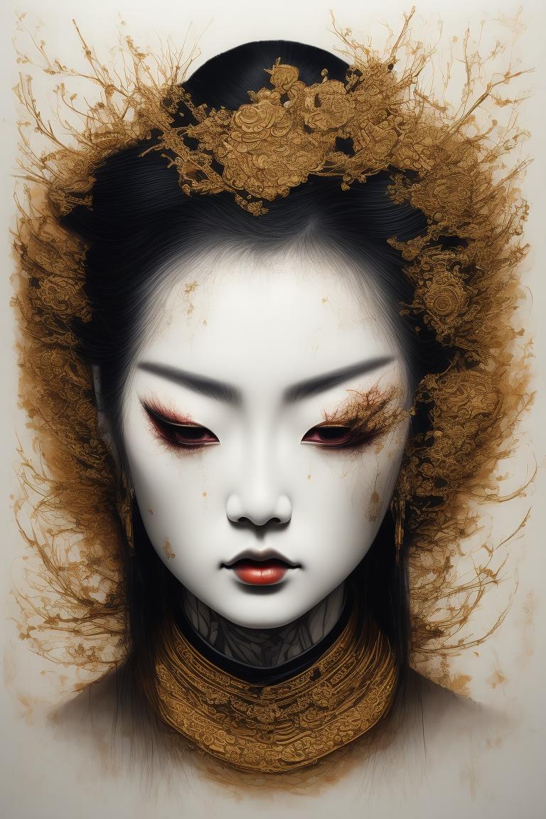 failing-crow622: The divine essence of a modern geisha adorned with the ...