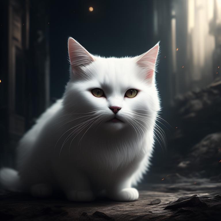 White cat hot sale angry