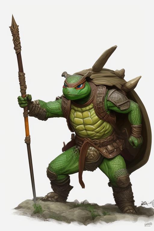 happy-pony407: d&d monk tortle, TMNT, green skin