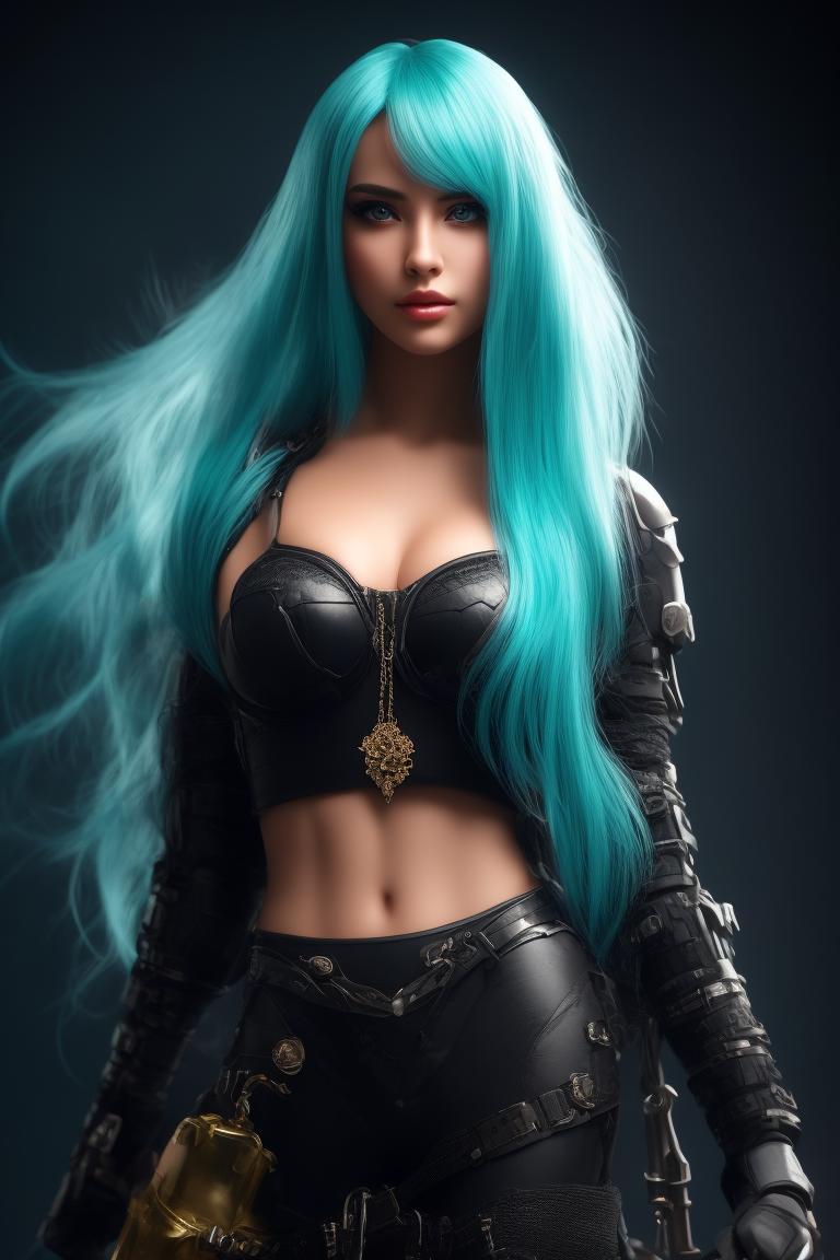 jane2902: chest shot of a beautiful girl with long lightblue hair and green  eyes