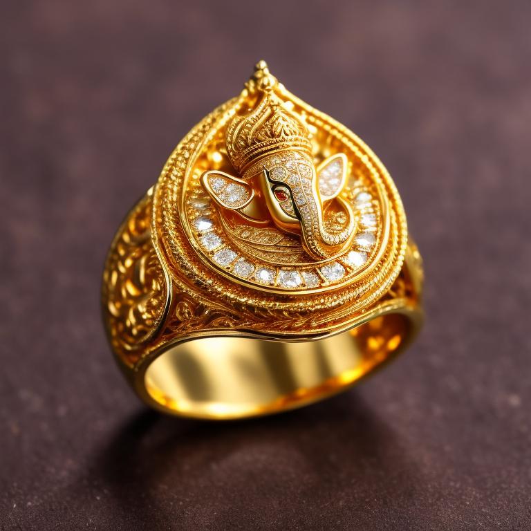 Gold ring design on sale ganesh