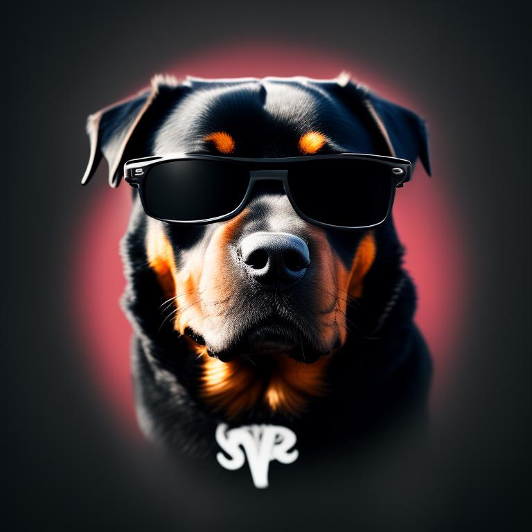 Rottweiler shop with sunglasses