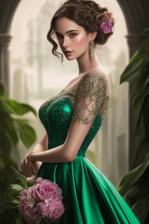 Classy emerald green dress sale