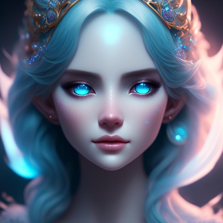 past-eland73: White elf blue glowing eyes princess