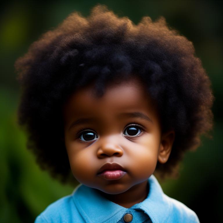 black babies with curly hair and green eyes