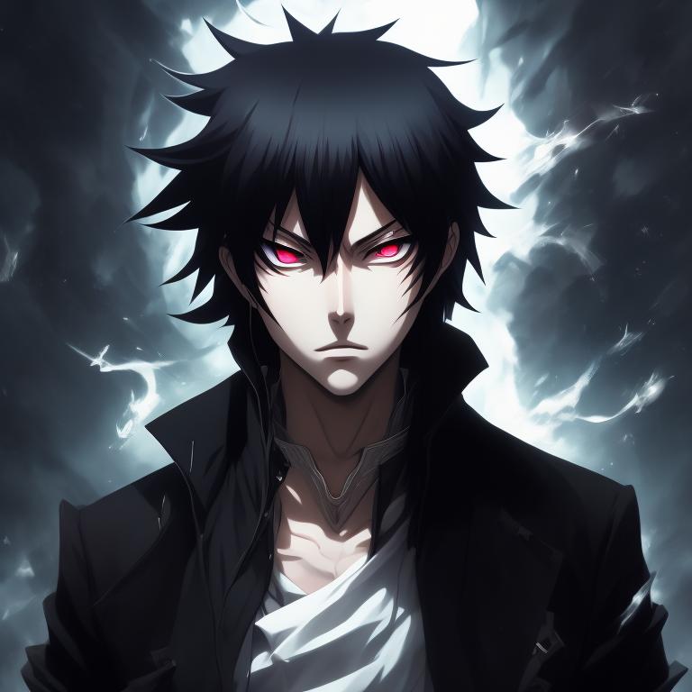 Anime.anime boy.dark.dark anime style.black anime.blue eyes.