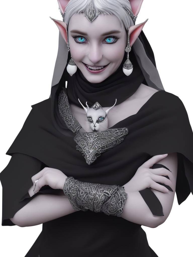 Overkill2217: Half elf white female, wearing grey shirt, black stylish ...