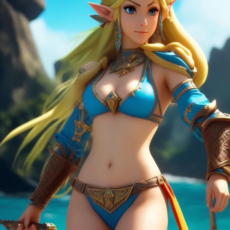 huge jaguar916 Zelda from thw legend of zelda in a bikini