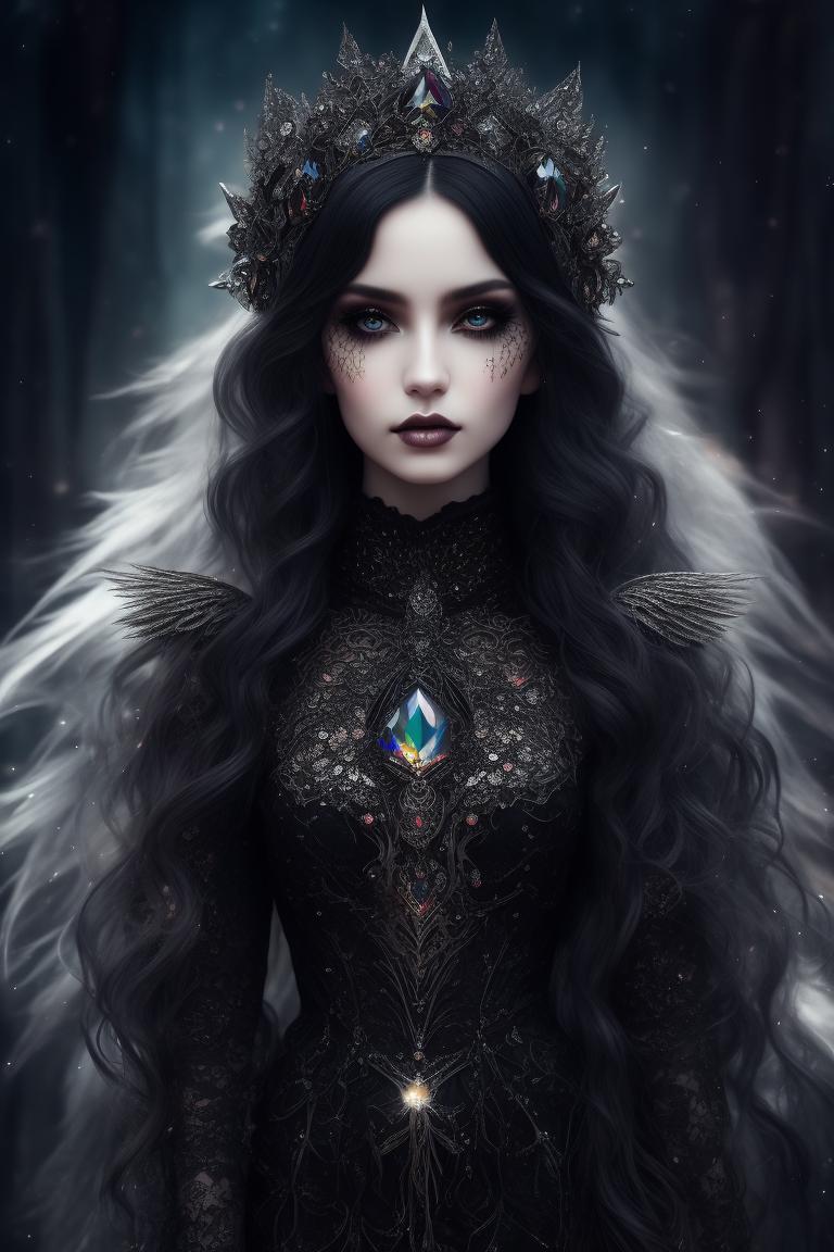 fickle-loris892: beautiful dark angel, gothic style, wear crystal 