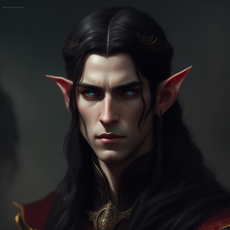 oily-mouse228: a highly detailed portrait painting of elf male prince