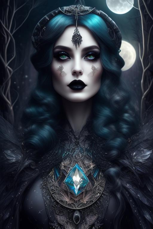 dreary-wren426: beautiful mystic witch, gothic style, wear crystal ...