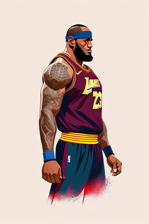prompthunt: 1 line drawing of lebron james