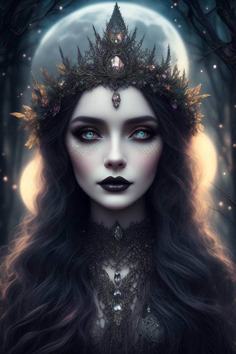 fickle-loris892: beautiful old witch, gothic style, wear crystal crown ...