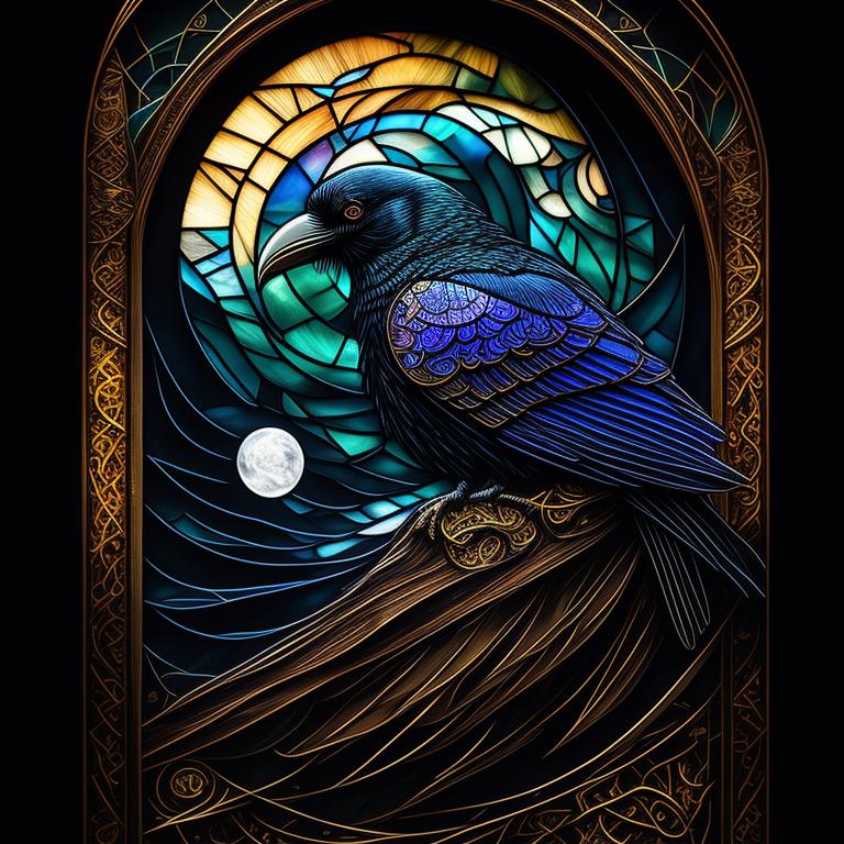 edible-crow416: Fantasy, ((single)) one raven and moon, triadic color ...