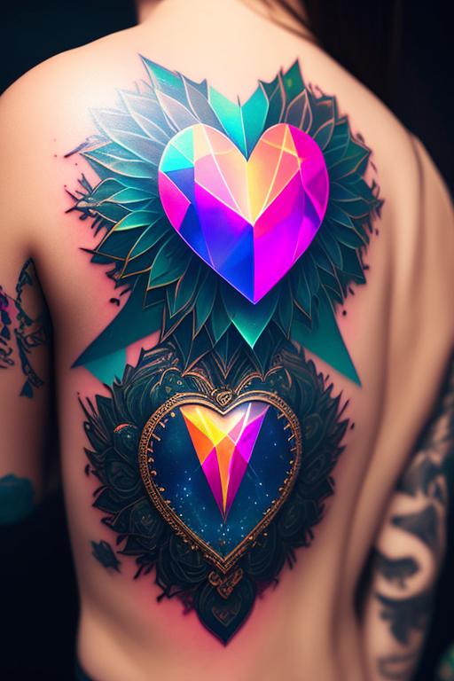 acidic-tapir: kaleidoscope chest heart tattoo