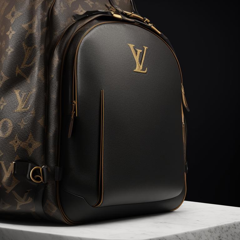 Louis vuitton black leather hot sale backpack