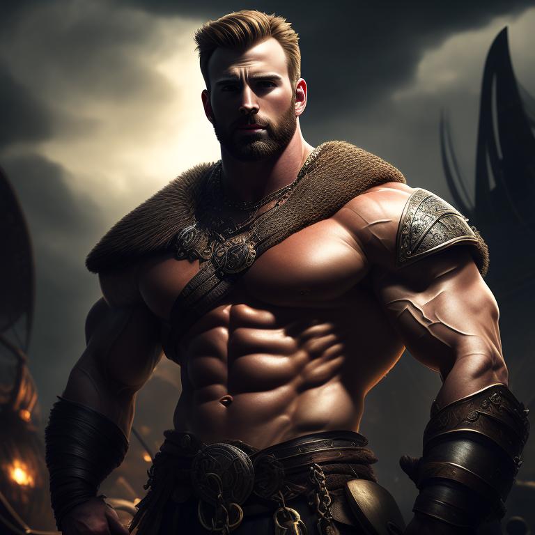 Mealy-eel700: Chris Evans Depicted As A Buff Viking