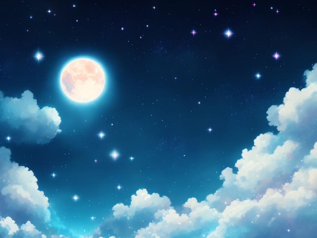 light-salmon411: Anime style night sky with stars and clouds background