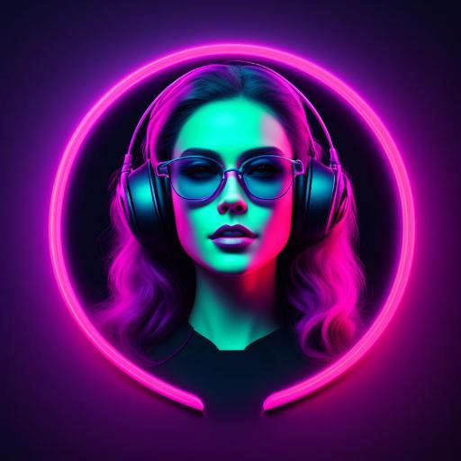 arid-wren653: woman with nerdy neon aviator glasses, a 3d rendering ...