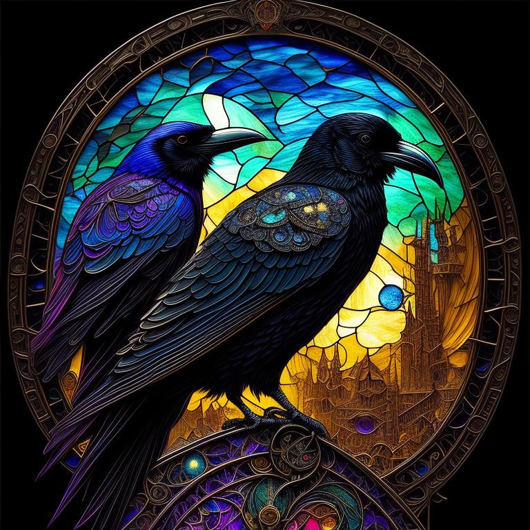 edible-crow416: Fantasy, raven and moon, triadic color palette