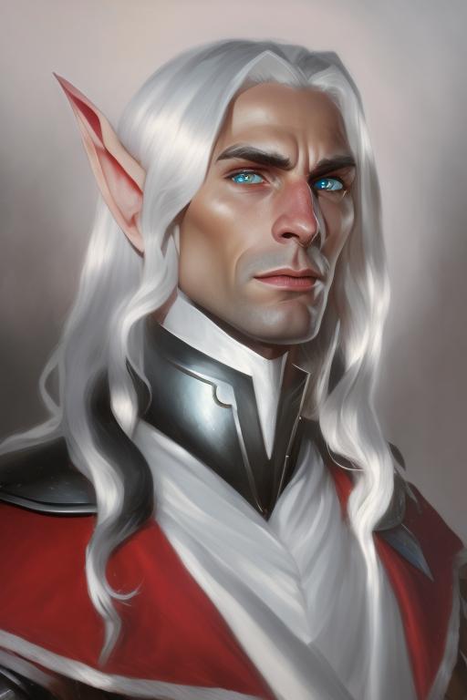 useful-owl316: Male ((elf)), long white hair, strong jaw, black eyes