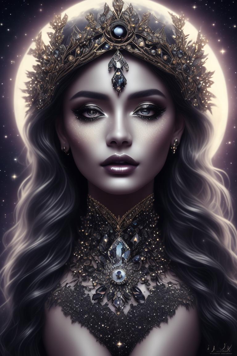 mellow-viper424: beautiful celestial goddess, full moon, wear crystal ...