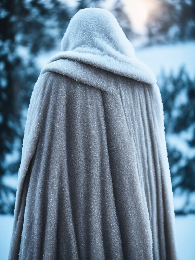 TonyStorm: The back of a hooded hunter in the Arctic, wearing a long ...