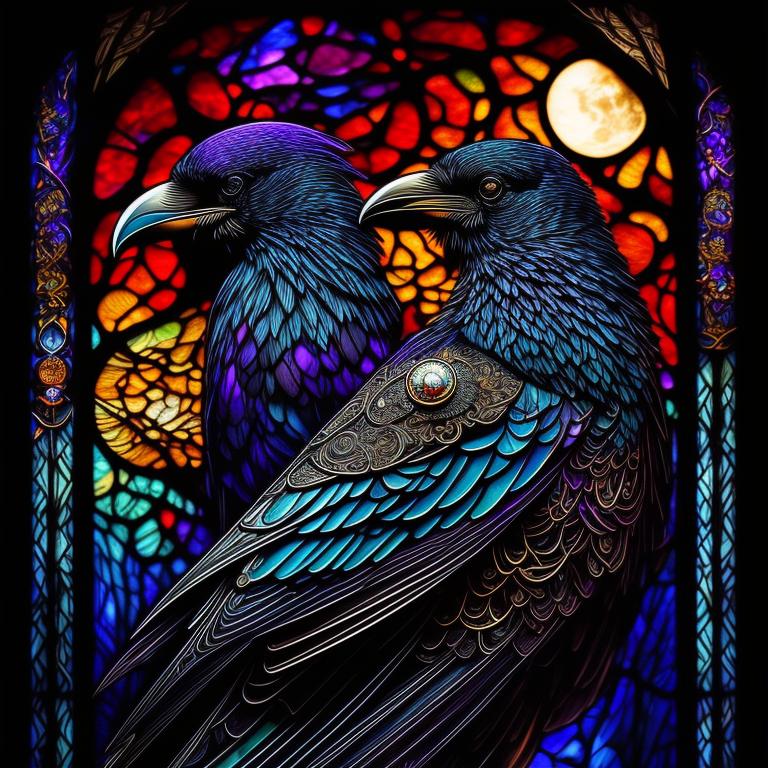 edible-crow416: Fantasy, raven and moon, triadic color palette