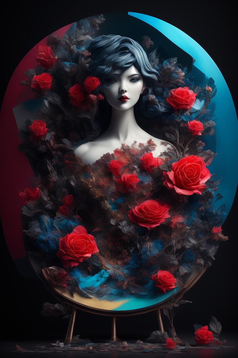 all-seahorse268: A woman and rose, Gothic design and magic symbol woman ...