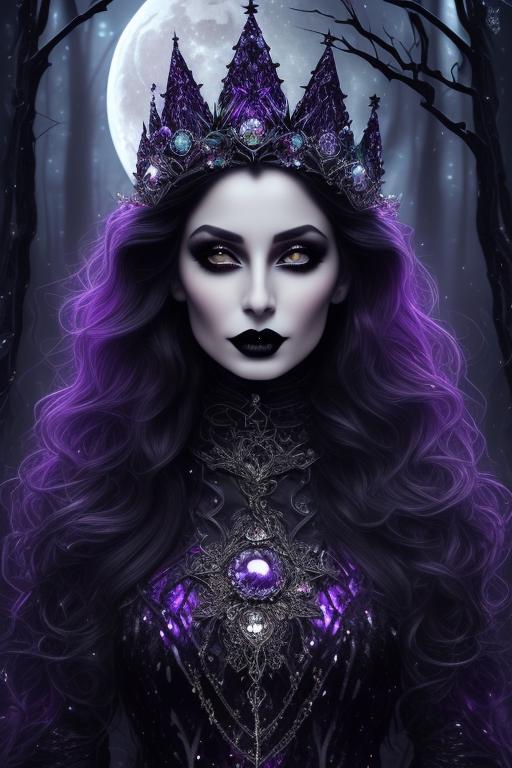 remote-crane993: beautiful gothic witch, wear crystal crown, beautiful ...
