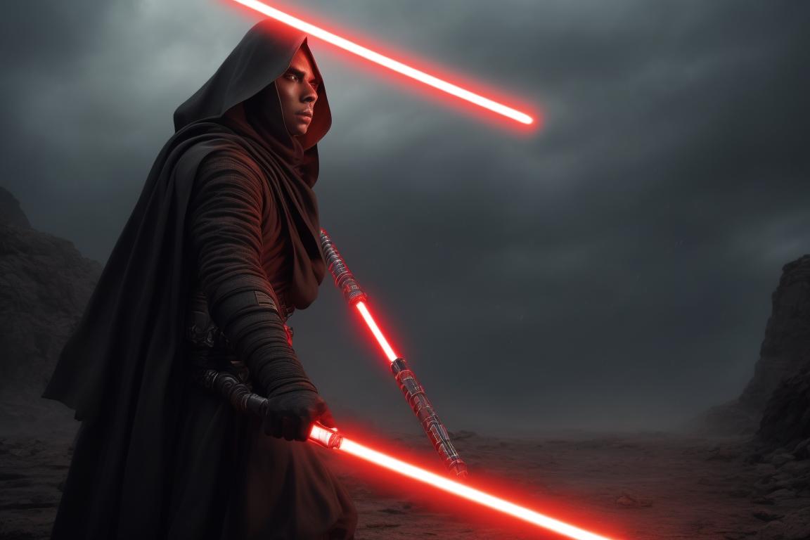 starwarsnewsit: a Jedi with a ligthsaber red an a lightsaber yellow