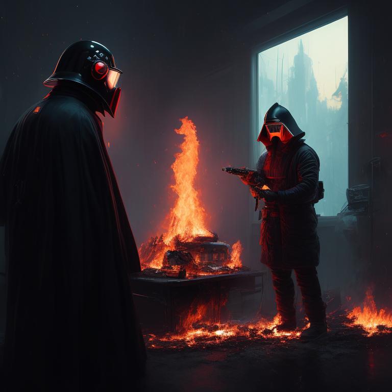 Dramidia: a dark Sith lord is a firefighter, putting out a house fire ...