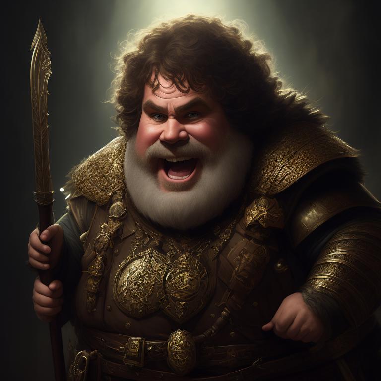 joyous-quail154: Actor will ferrell as a dungeons and dragons fat dwarf  looking stupid
