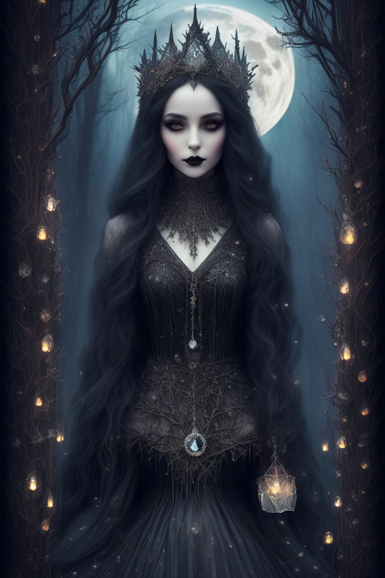 fickle-loris892: beautiful old witch, gothic style, wear crystal crown ...