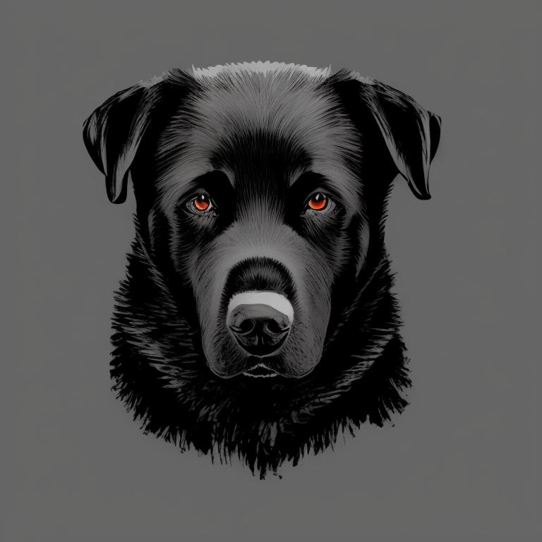 Black Lab Face Outline