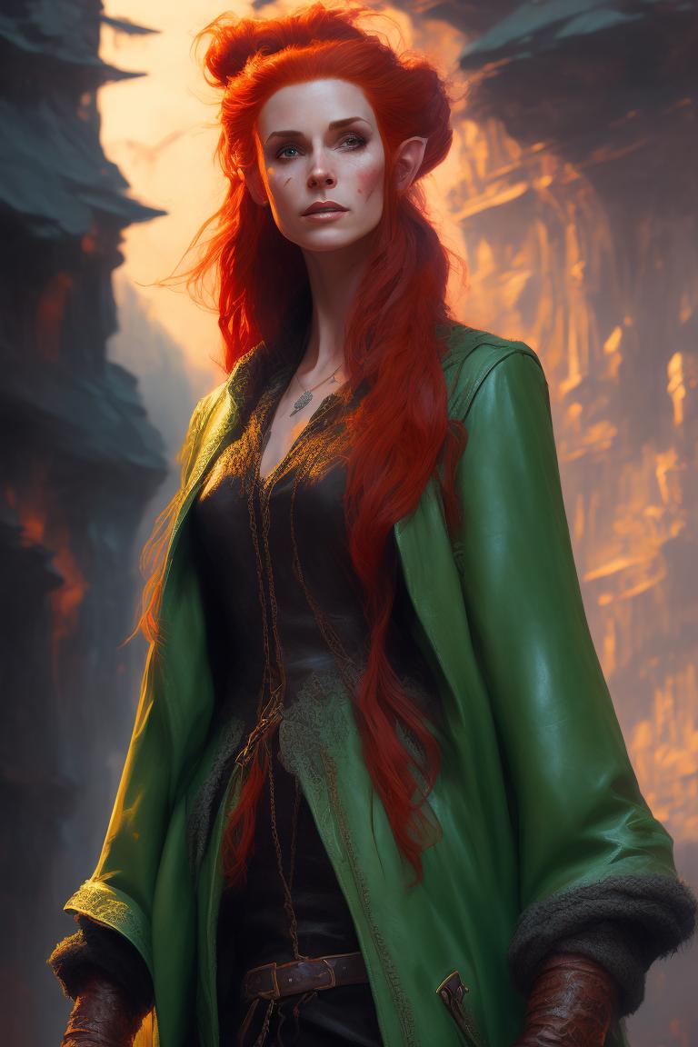 gloomy-weasel24: redhead elven woman, ((ponytail)), ((tattoos ...