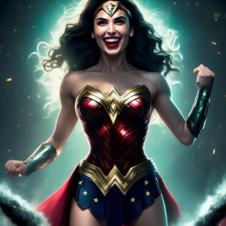A Steampunk Wonder Woman, happy, tattoo, metal linge