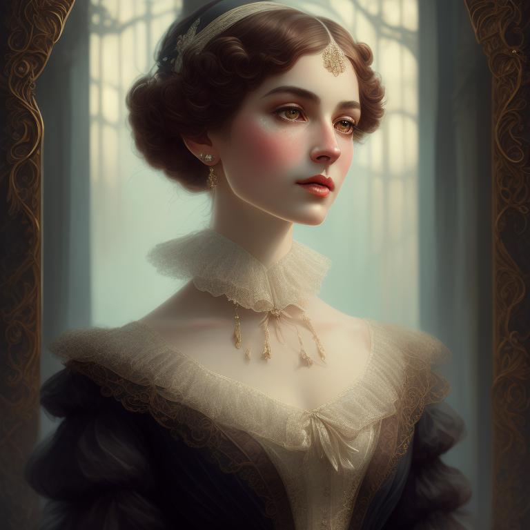 zany-dolphin955: portrait of velociraptor as a lady in victoriana dress