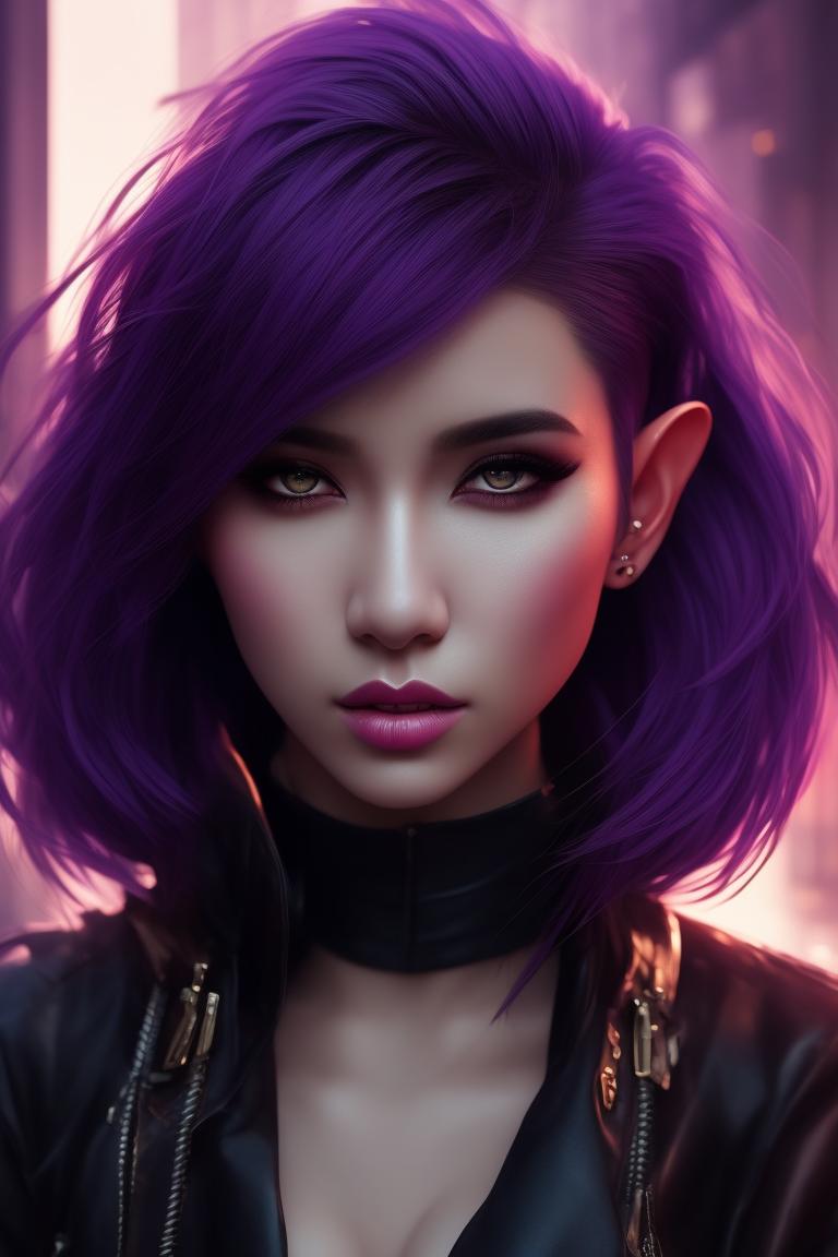 silent worm534 Elf woman pointed ears 28 year old purple eyes