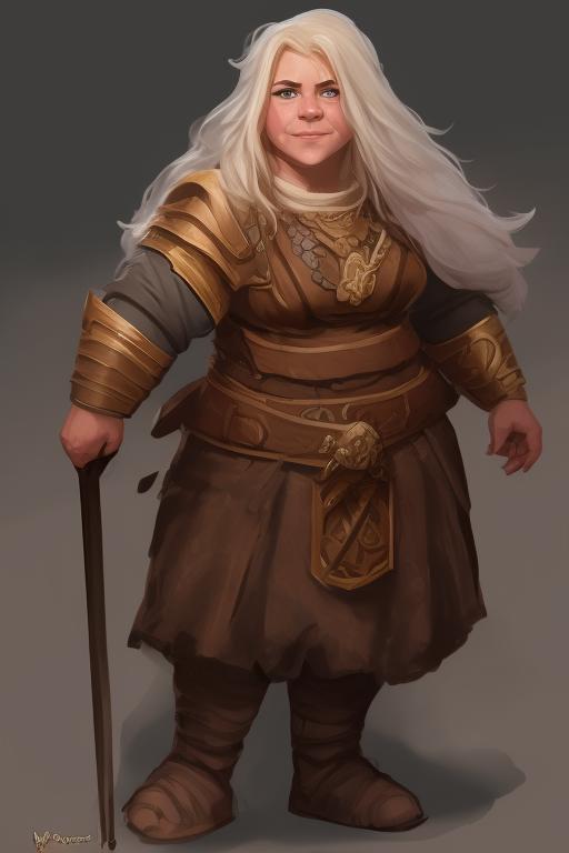 prompthunt: female dwarf cleric, d&d, Wayne Reynolds