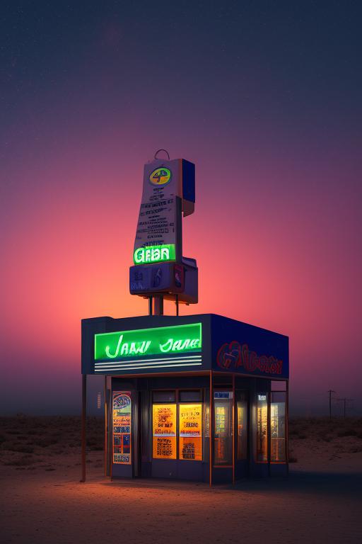 meek-heron360: A gas station nestled along a deserted desert road ...