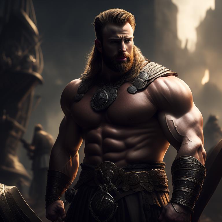 mealy-eel700: Chris Evans depicted as a buff Viking