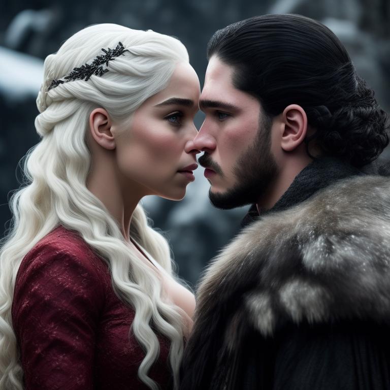 juicy-frog17: realistic faces like daenerys Targaryen and jon snow kissing