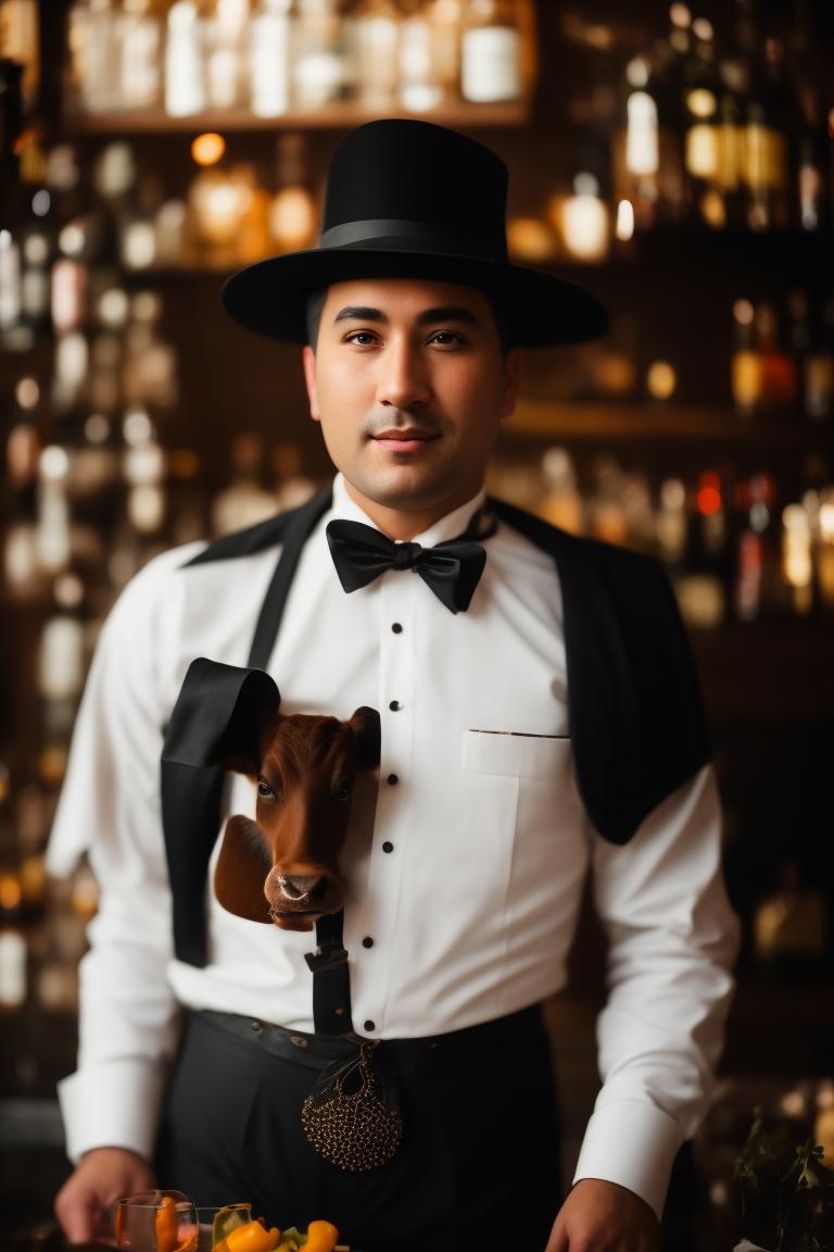 dustinholloway A cow bartender from the 1920s wearing arm garters.