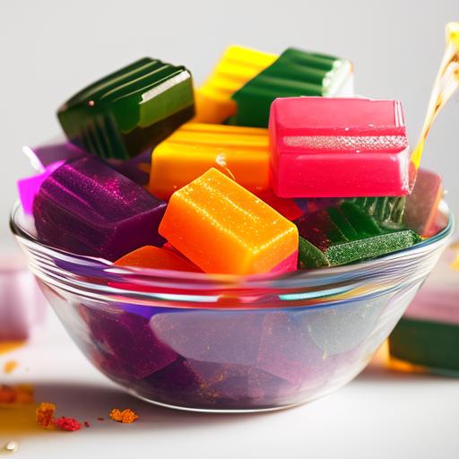 dustinholloway Bowl full of Jolly Rancher candies, purple flavor, individually wrapped.