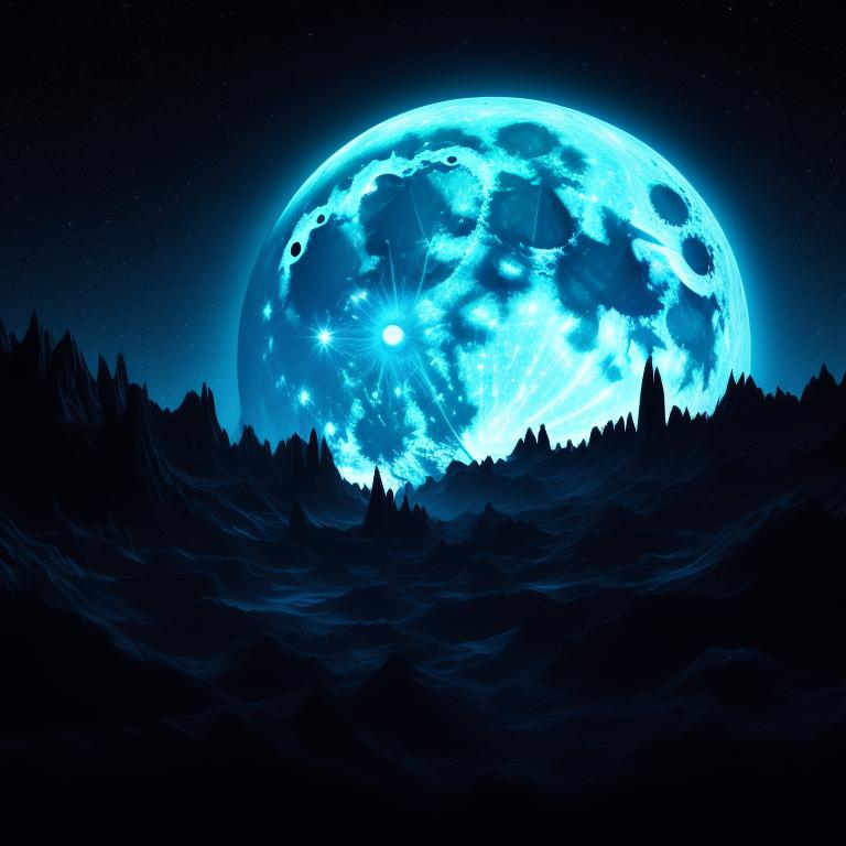 black and blue wallpaper moon