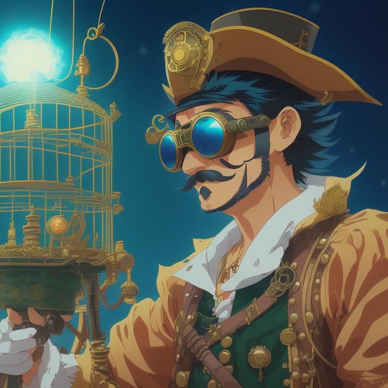 steampunk pirate male anime