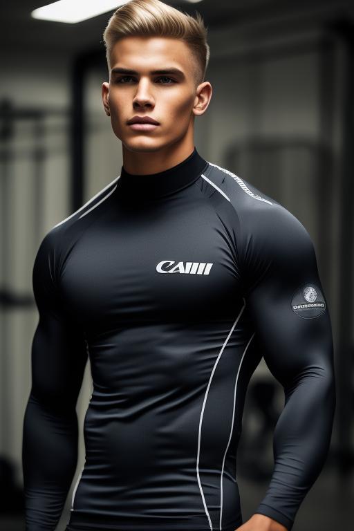 miserlywhale66 A blonde teenager wearing a compression shirt, we can