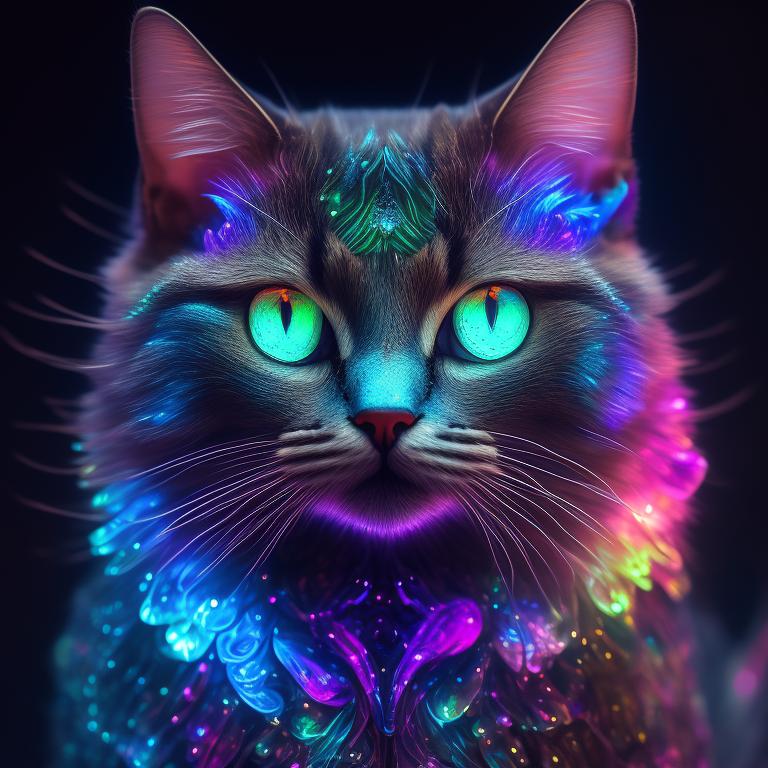 LateDept: Cat in fractal art, Louis Wain, fairycore, James earl jones